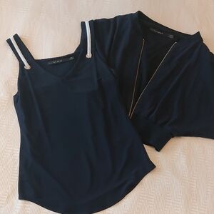 Iris Setlakwe Navy Tank Top with White Straps